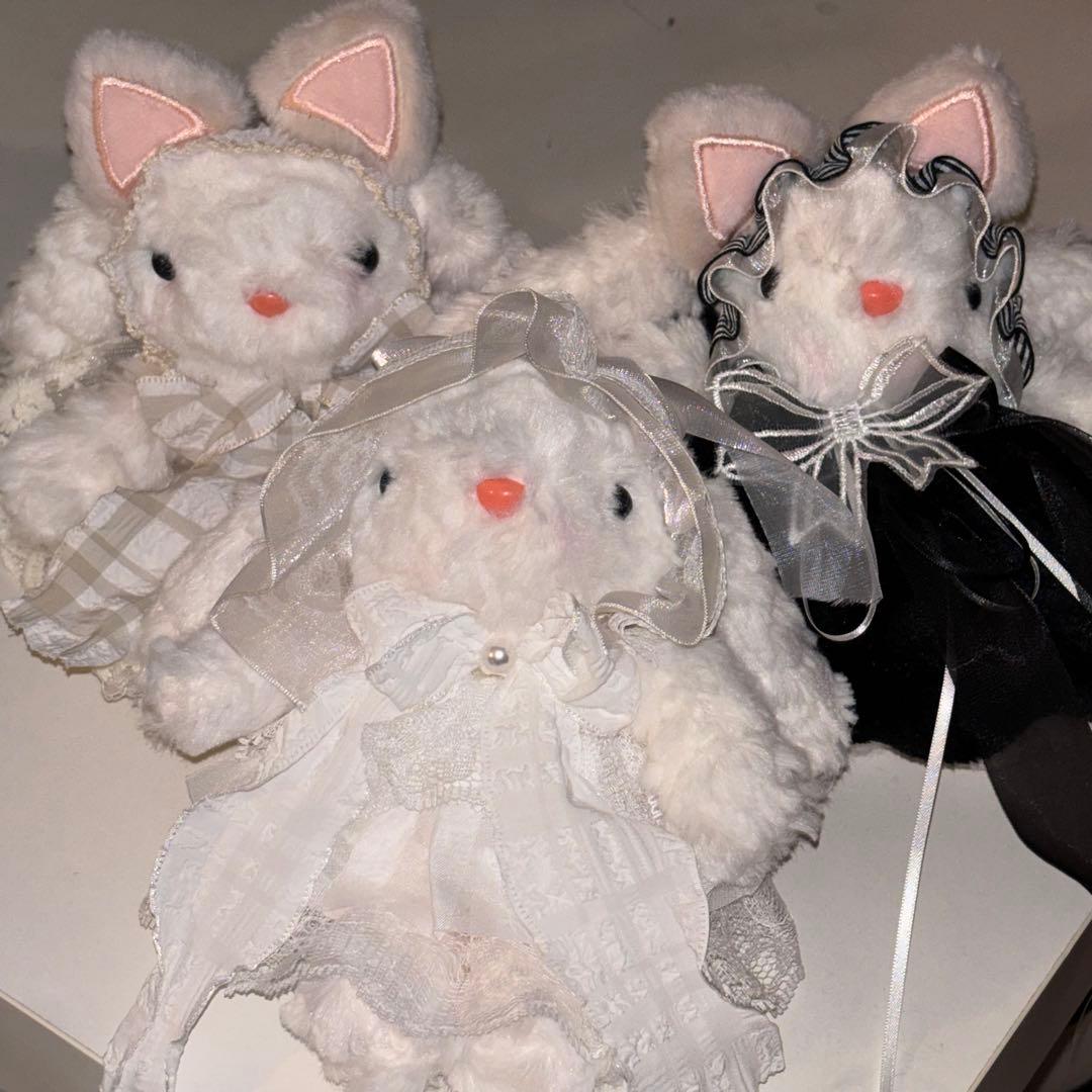 うさぎ　ねこ　ぬいぐるみ　ドール　キーホルダー　まとめ売り　フリル　レース