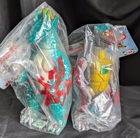 メカゴジラ２＆チタノザウルス（ブルマァク復刻×Ｍ１号）ソフビフィギュア２体セット ブルマァク チタノザウルス メカゴジラ M1号 ソフビ人形 初版 未開封