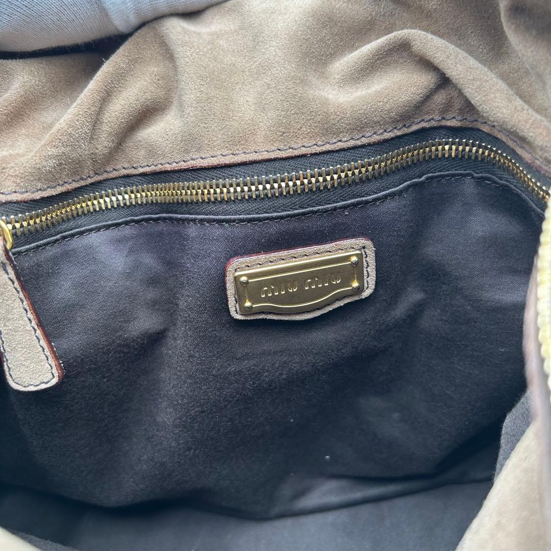 【美品】miu miu ヴィッテロ 2way ハンドバッグ ブラウン レザー
