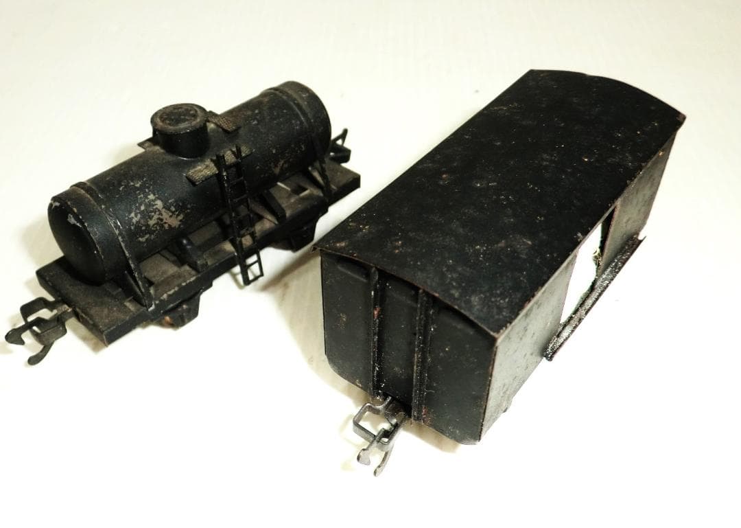 つぼみ堂 HOゲージ Bテンダー蒸気機関車と貨車4種4両 積荷付 外観ジャンク