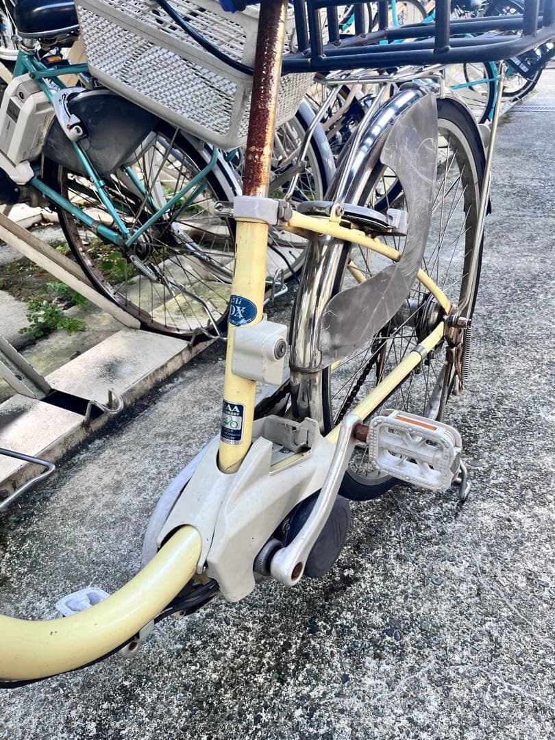 配達用、北鎌倉電5灯電動アシスト自転車 クリーム色 前カゴ付きパナソニック