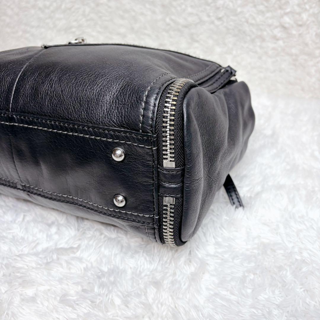 DIESEL ディーゼル レザー 2WAY ハンドバッグ ショルダー 黒