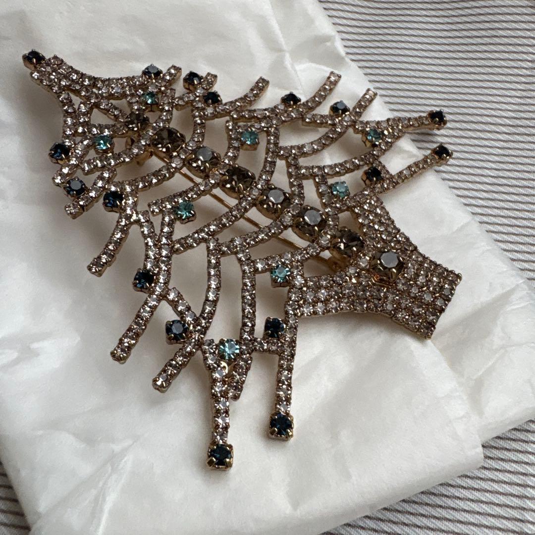 美品　WEEKEND Maxmara ブローチ　ビジュー　クリスマスツリー