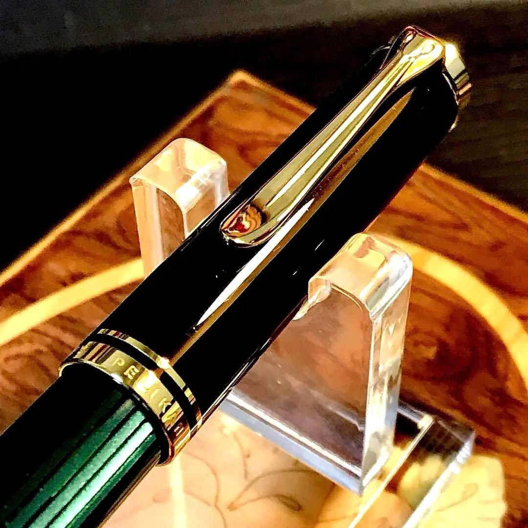 ☆超お勧め☆素晴らしいペリカン万年筆M400（EF)グリーンストライプ☆極上美品