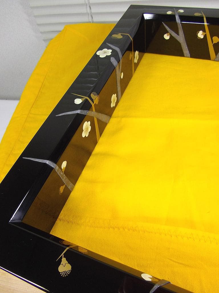 平安宗章作 槍梅蒔絵 炉縁 尋牛斎家元（久田宗