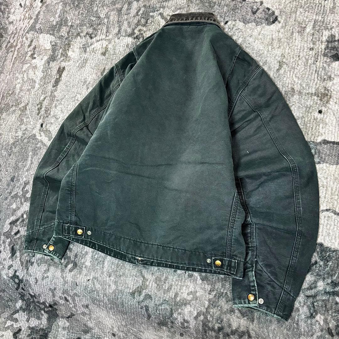 Carhartt デトロイトジャケット 希少グリーン 刺繍デザイン 雰囲気抜群