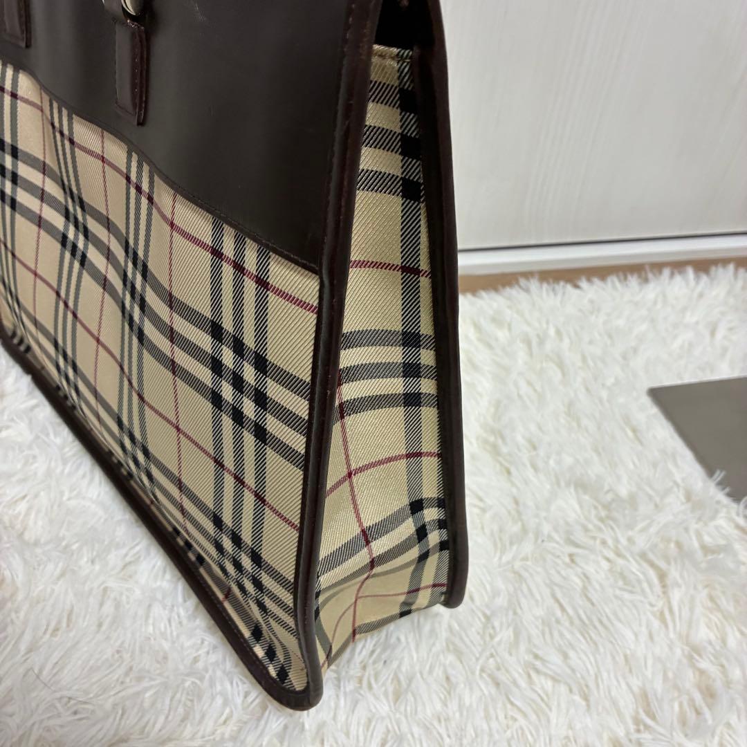 バーバリー　ビジネスバッグ　トートバッグ　ノバチェック　ロゴプレート　A4