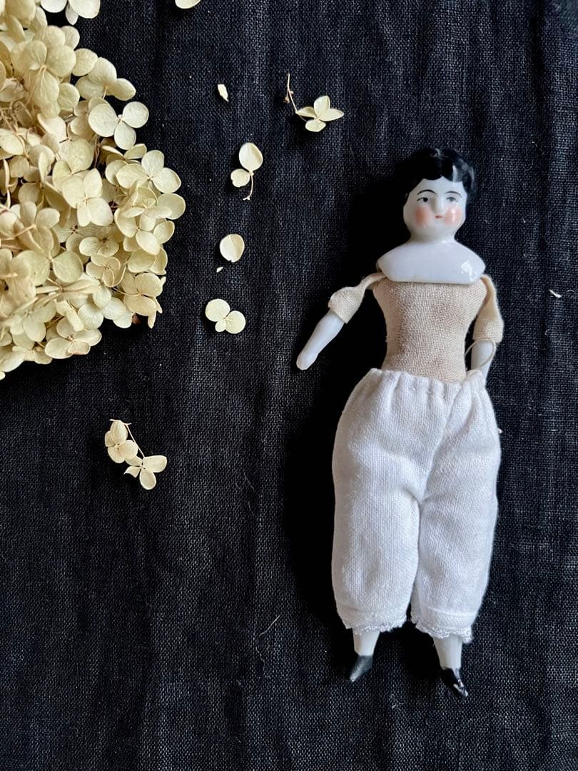アンティーク チャイナヘッドドール パンツ姿 16センチ アナベルおまけ