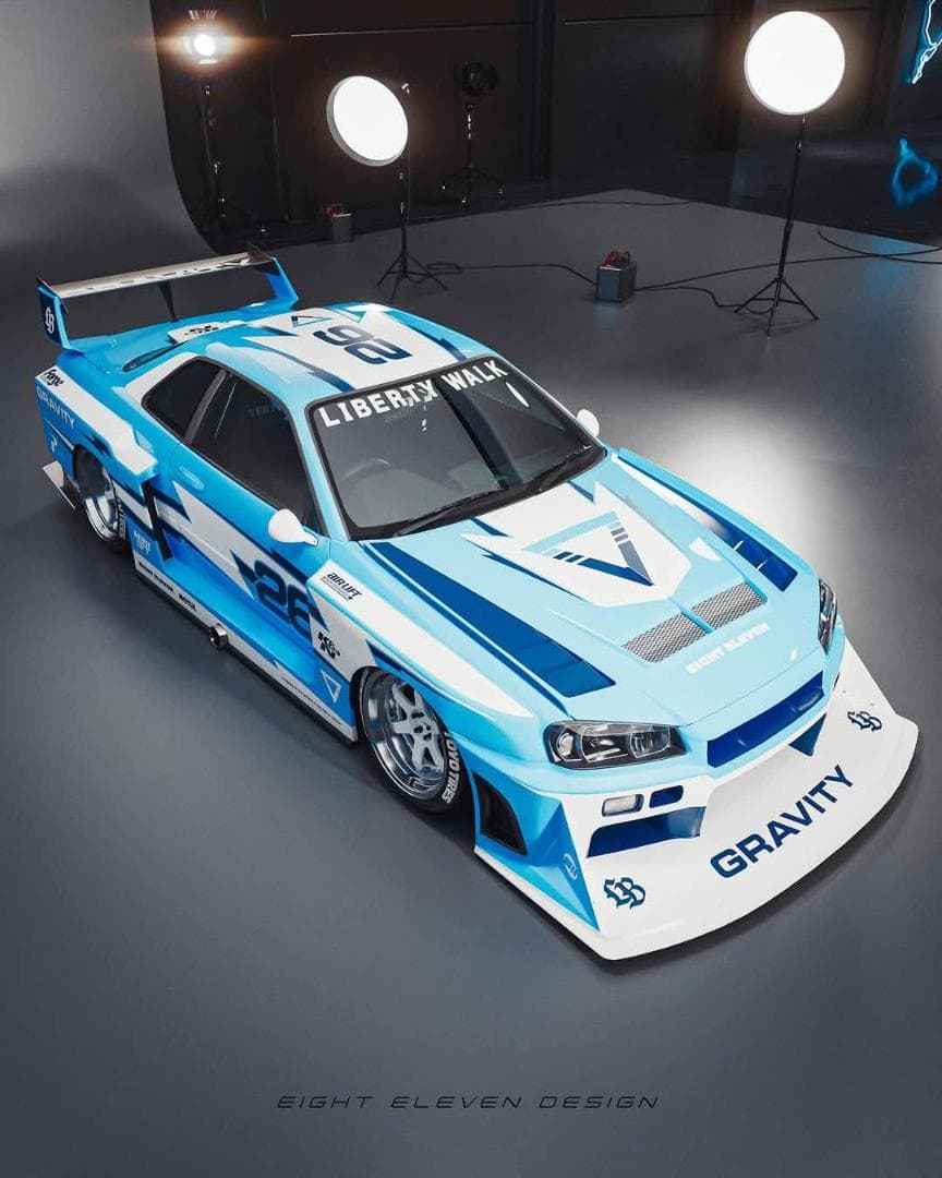 MINIGT リバティウォーク シルビア r34ケース付き GRAVITY