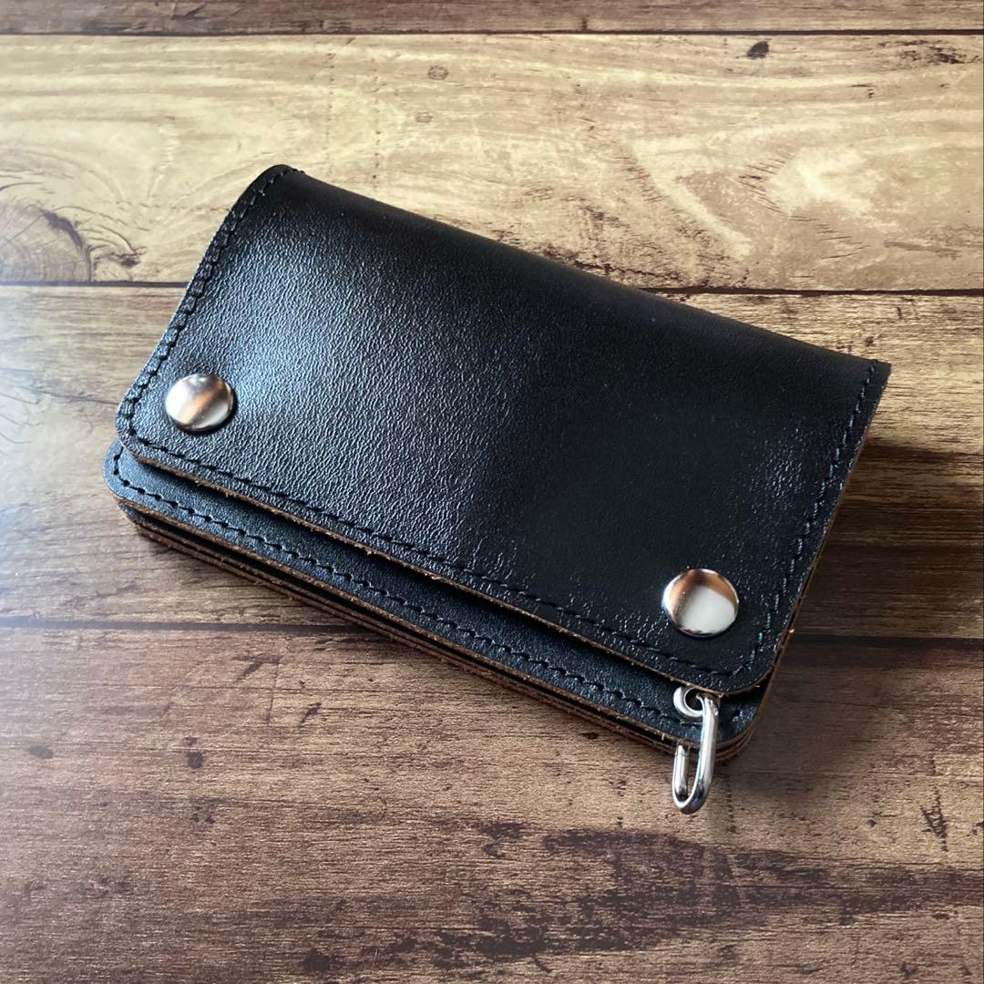 【れんじゃーず】ミドルトラッカーウォレット 3層【お札を折らずに収納】