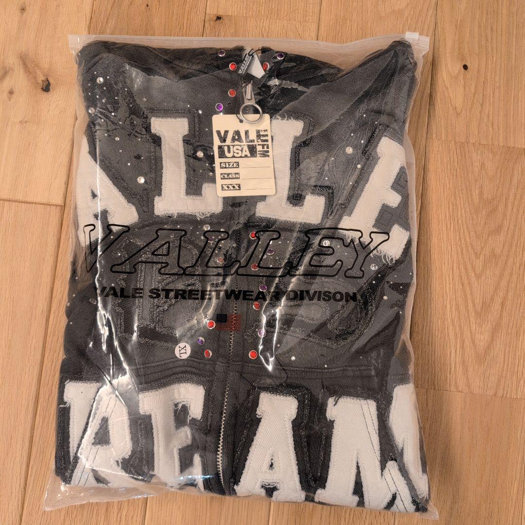 VALE FOREVER CLASSICO ZIP UP ストーン刺繍 XL 黒