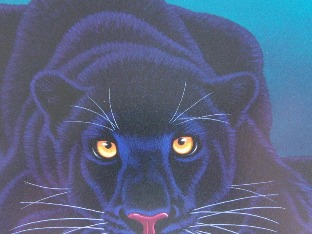 シム・シメール、【Night Prowl】、希少な額装用画集より、新品額装付