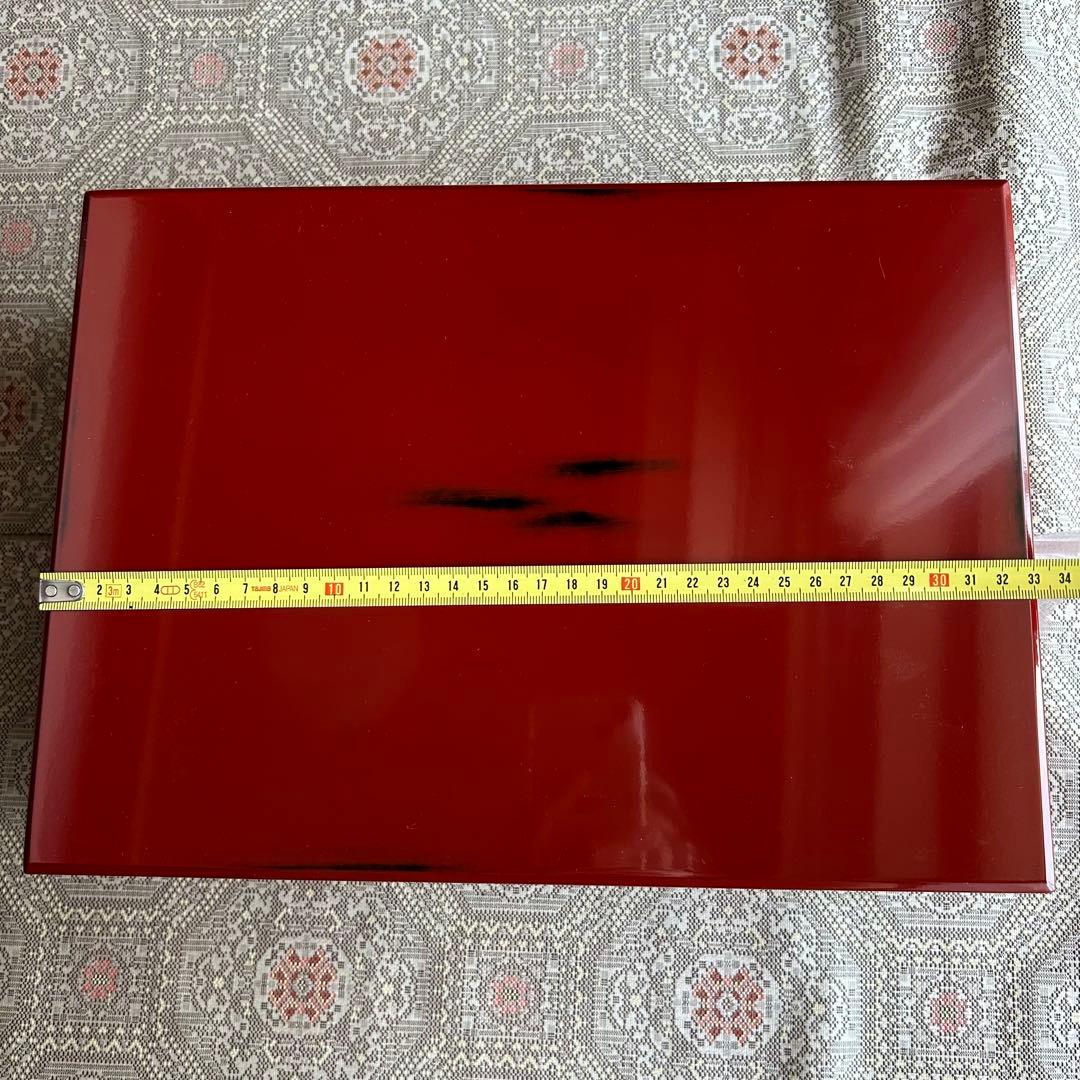 【10%値下】新品未使用　根来塗り赤色二段式漆器文箱　引出し付き