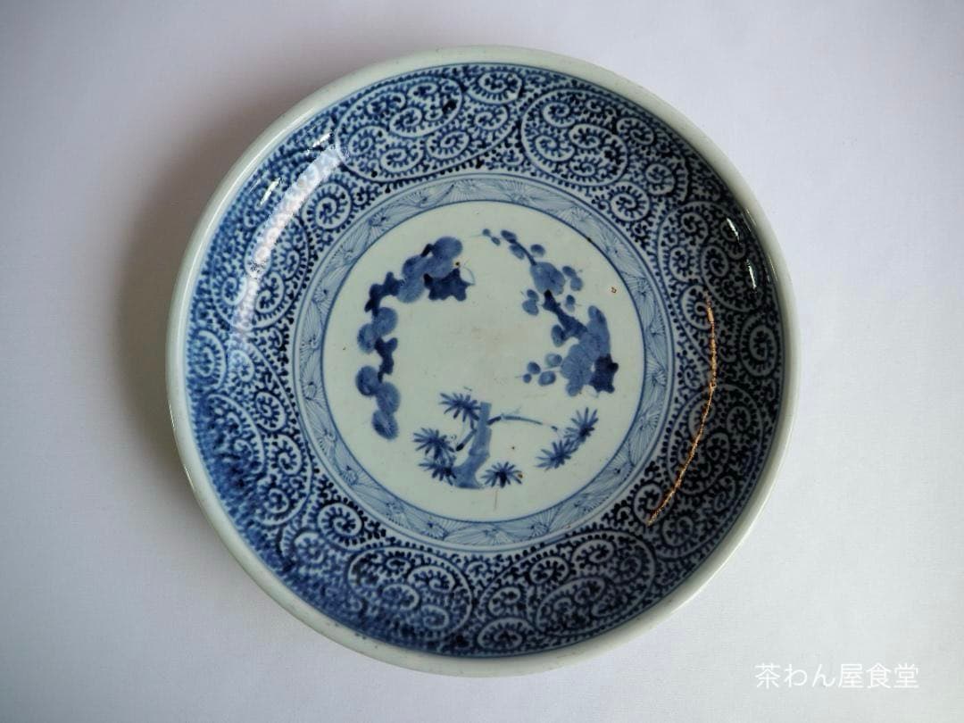 古伊万里松竹梅蛸唐草文尺皿（江戸時代＊18世紀中期） 古伊万里松竹梅蛸唐草文尺皿（江戸時代＊18世紀中期） 古伊万里松竹梅