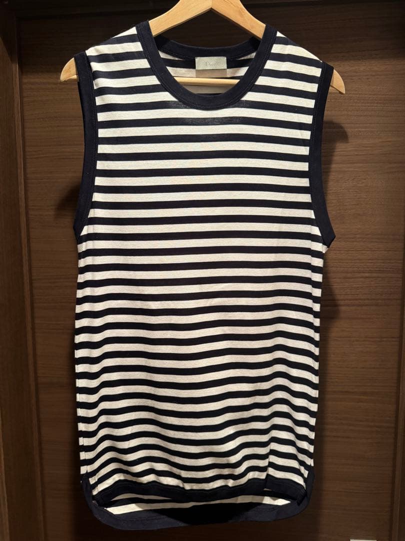 Dior HOMME 07SS エディ期ボーダーノースリーブロングシャツ