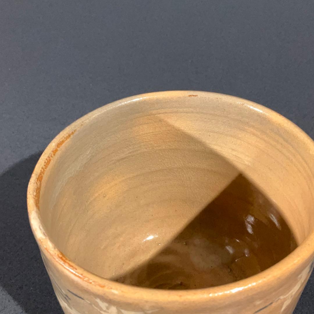 抹茶碗】筒茶碗 十一代長岡空権 群鶴図 2月 茶道具