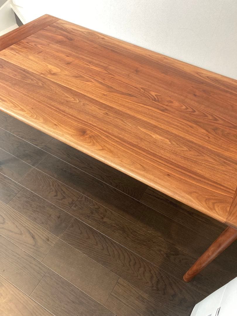 美品　宮崎椅子製作所　MMテーブル　ウォールナット無垢　オイル　丸脚