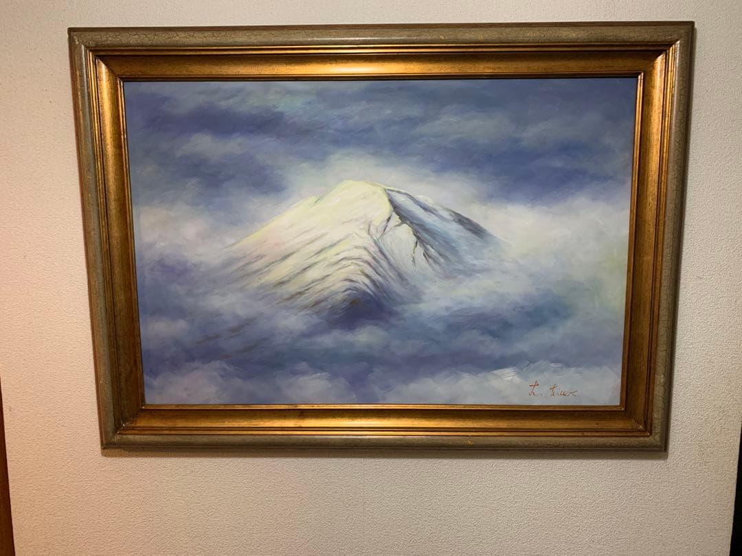 富士山M30号大判90✖️60白富士神々しく荘厳な迫力金運勝負師L.hisert