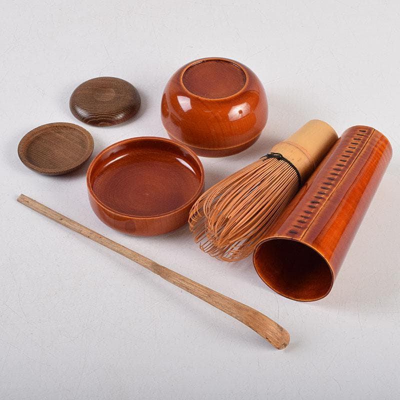 茶道具 春慶塗 利休茶箱 棗 黒楽茶碗など 七点 一式 M R9432 美術品