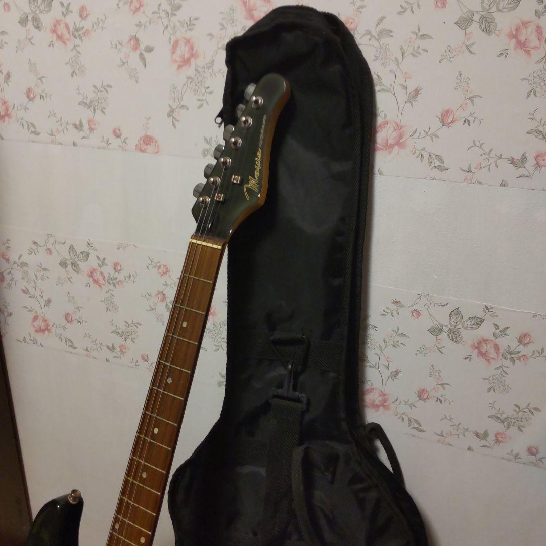 格安！Mavis 石橋製作所製 エレキギター 黒 ソフトケース、各種付属品付き