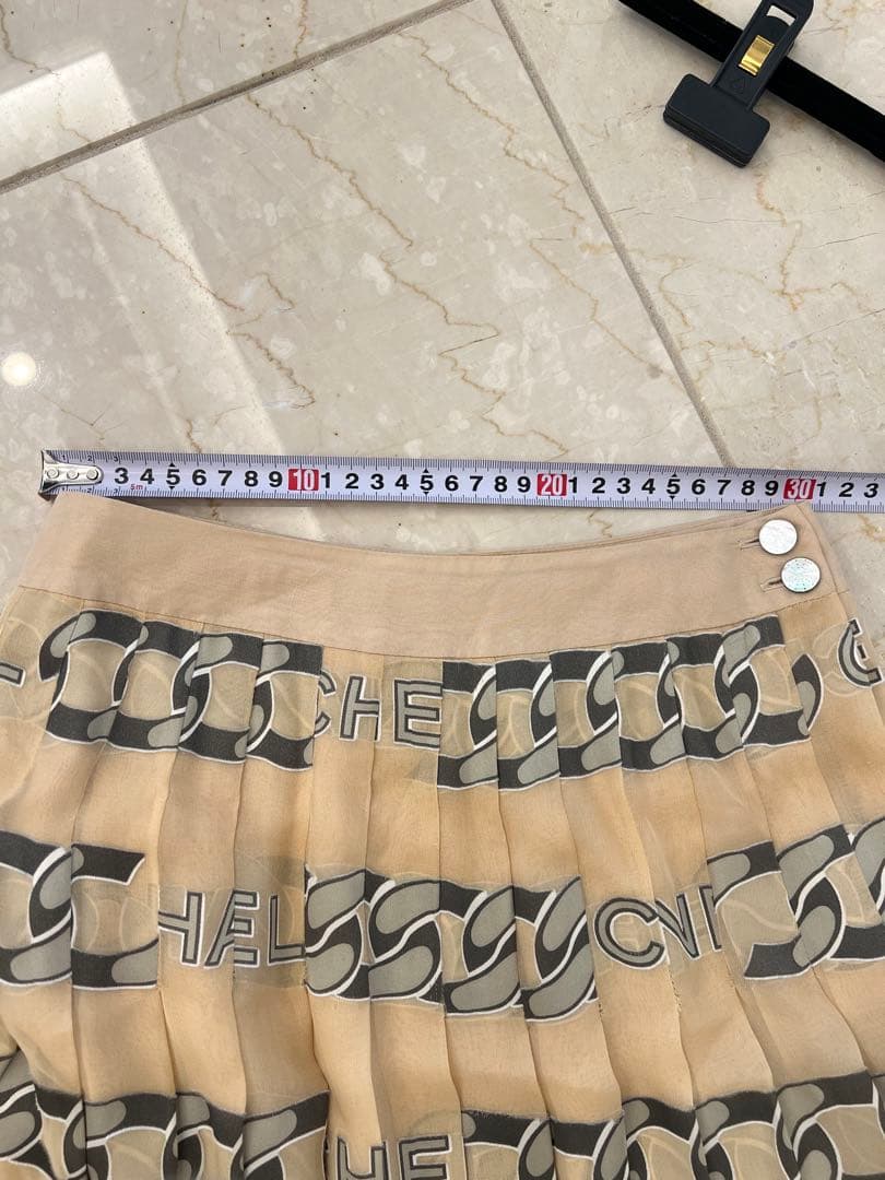 Azukita訳ありCHANEL チェーン柄 フレアスカート 共布2枚付き