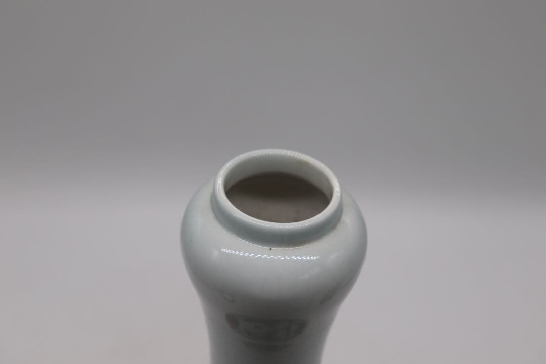 中国 とう彩 花卉紋蒜頭瓶 乾隆年製銘 送料込み250510