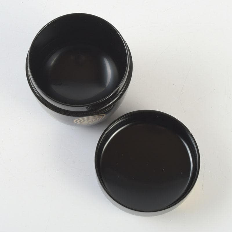 茶道具 坂下仙秀作 淡々斎好写 渦蒔絵 中棗 共箱 V 9834