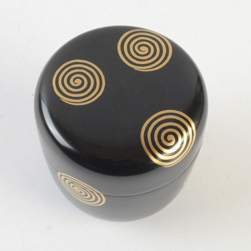 茶道具 山中塗 道場宗廣作 朱刷毛目 梅月蒔絵 大棗 共箱 V 9836 茶道具