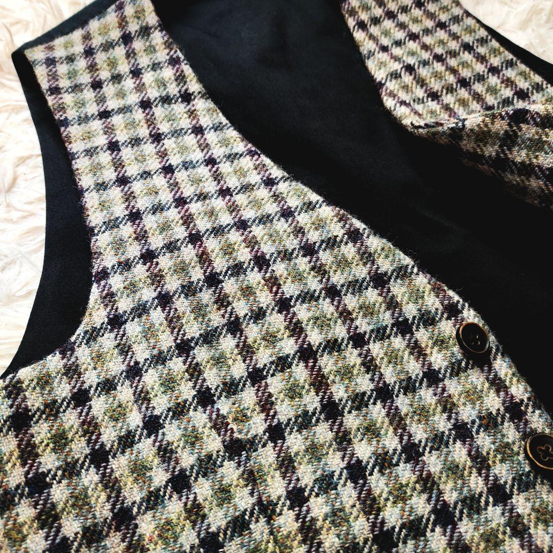 LARDINI ラルディーニ ジレ ベスト ウール チェック イタリア製 極美品