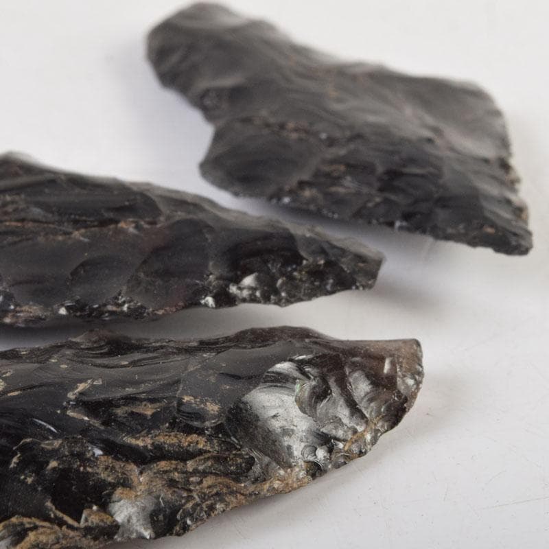 石器時代 黒曜石 矢尻 3点 時代箱付 N 9169