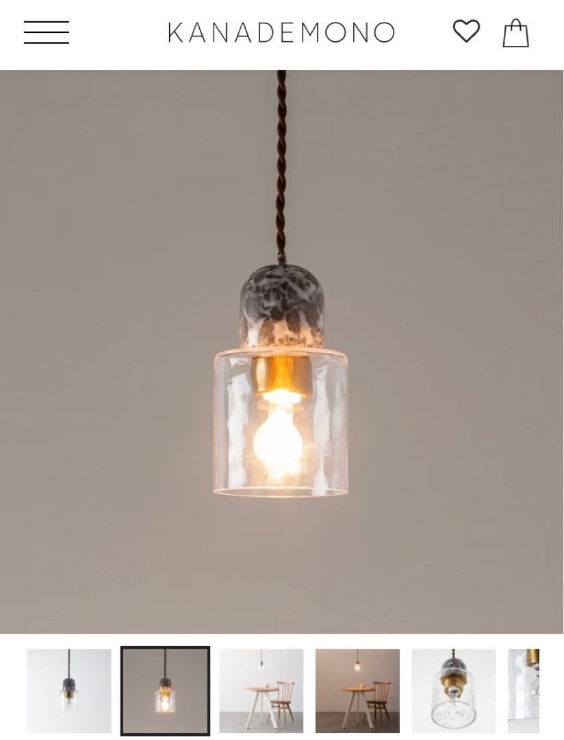 Glass × 大理石 香水瓶のような ガラス ペンダントライト