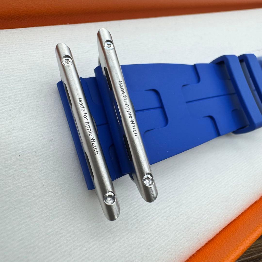 2802 未使用　希少品　Apple Watch エルメス　ブルー　キリム