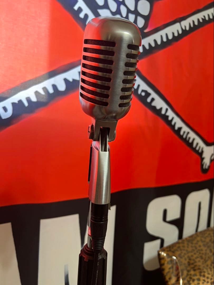 SHUREスタンド付きガイコツマイク 55SH