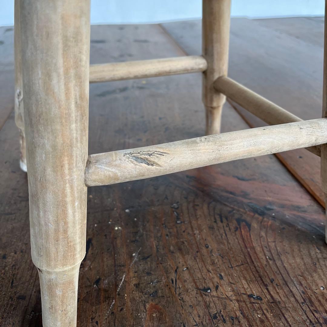 アンティーク スツール 椅子 無垢材 無塗装 シャビー z657