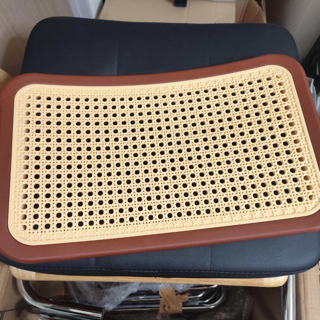 ダイニングチェア ラタン 食卓椅子 籐編み 北欧風 合成革 肘なし 2セット