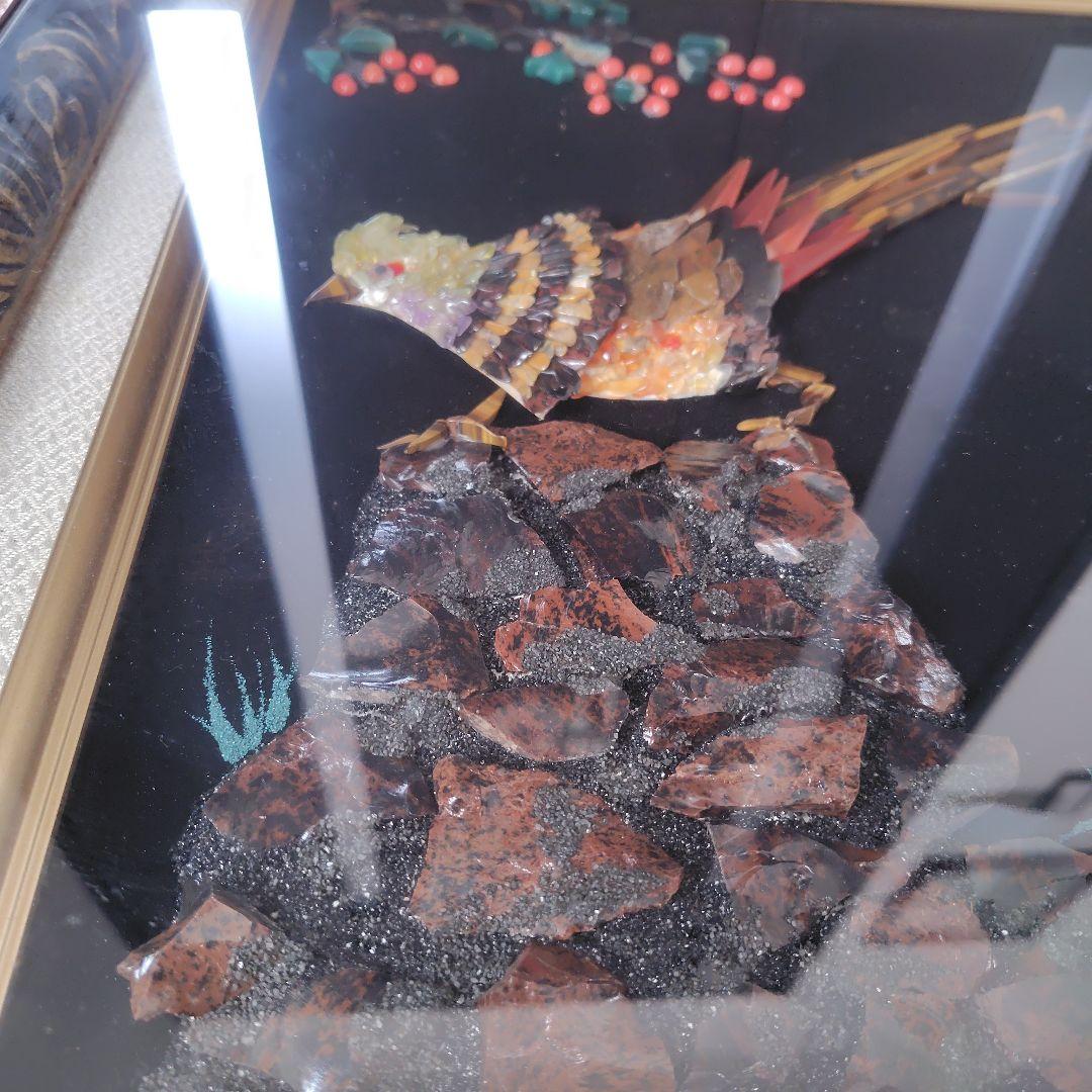 定価10以上】宝石画 貴石画 ジュエリーアート 夫婦 キジ