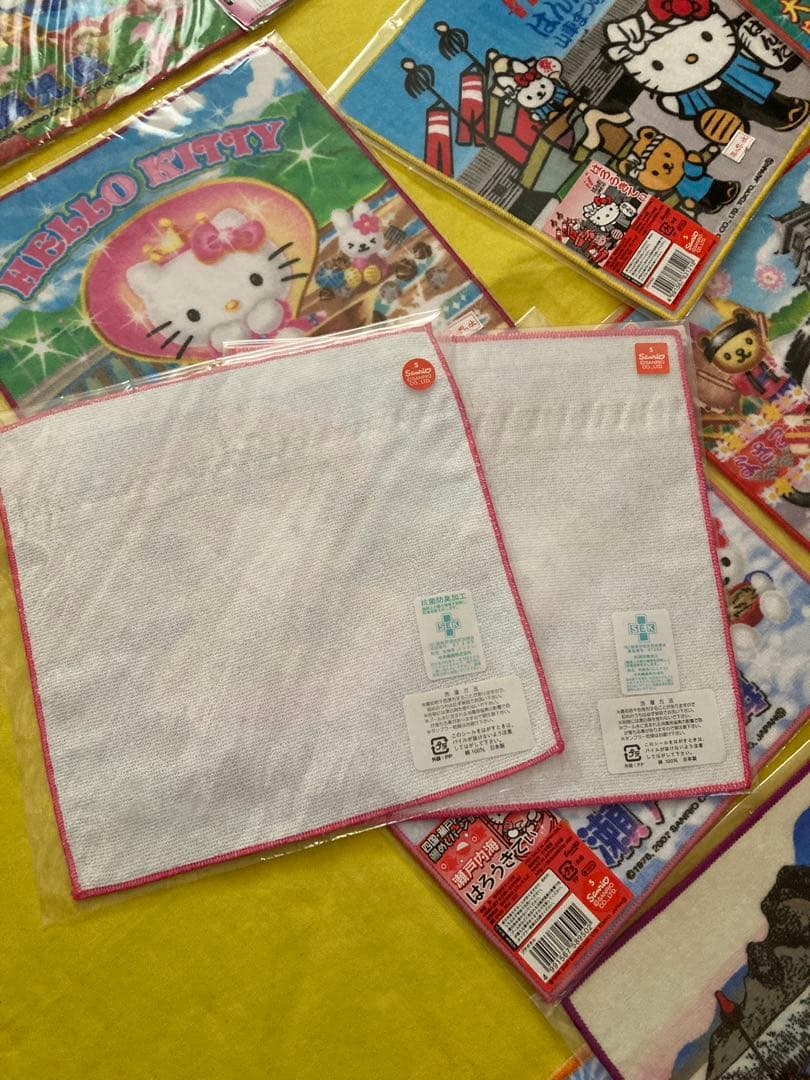 12345 ご当地‼️✳️キティタオルハンカチ‼️43枚✳️プチタオルサンリオ　レトロ