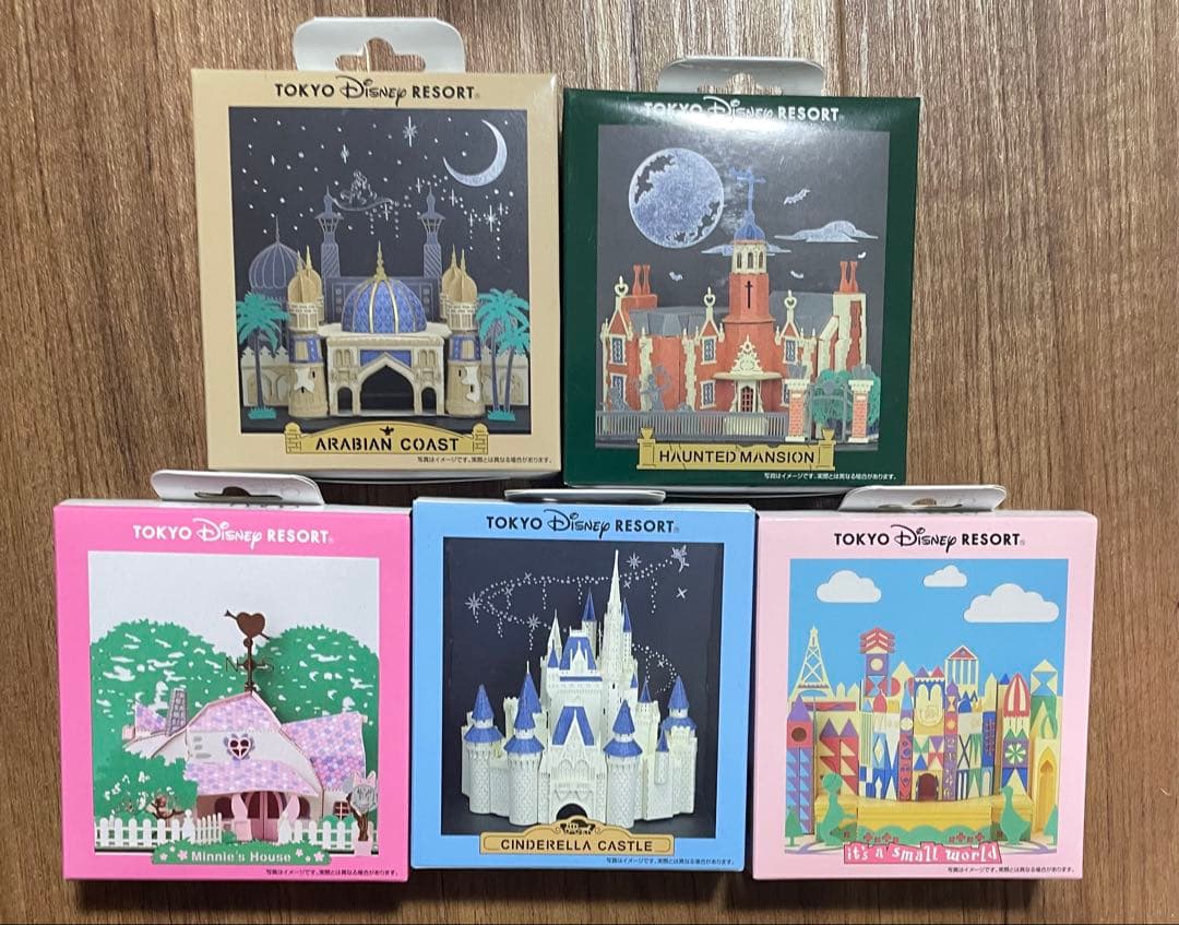 ディズニーリゾート TDR ペーパークラフト 5個セット ペーパーナノ
