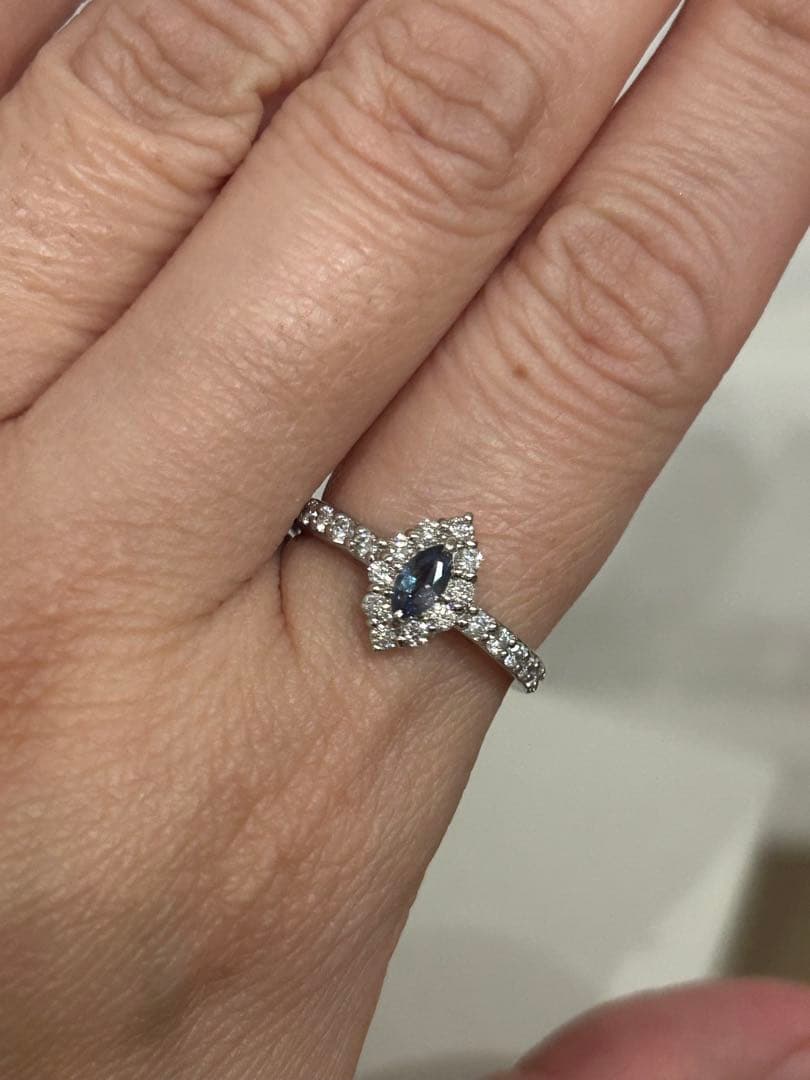 鑑別書付★未使用に近い美品★希少石アレキサンドライト×ダイヤモンドプラチナリング