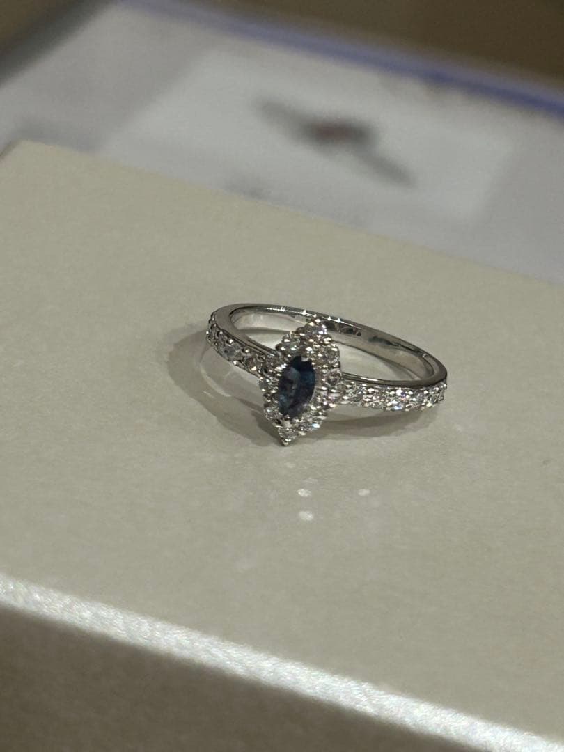 鑑別書付★未使用に近い美品★希少石アレキサンドライト×ダイヤモンドプラチナリング