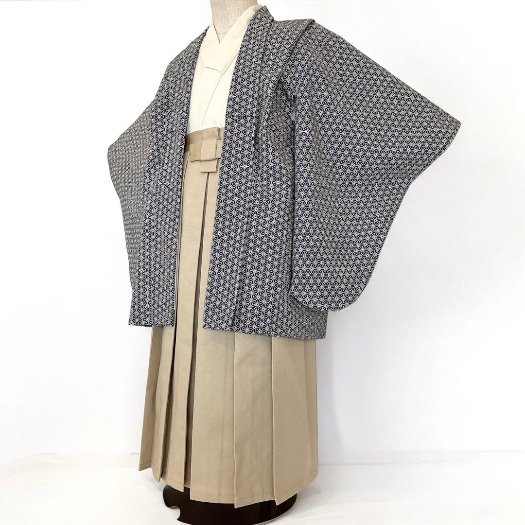 ぽよよ★［麻の葉ライト］羽織袴3点セット ハンドメイドꕤ七五三 5歳男の子