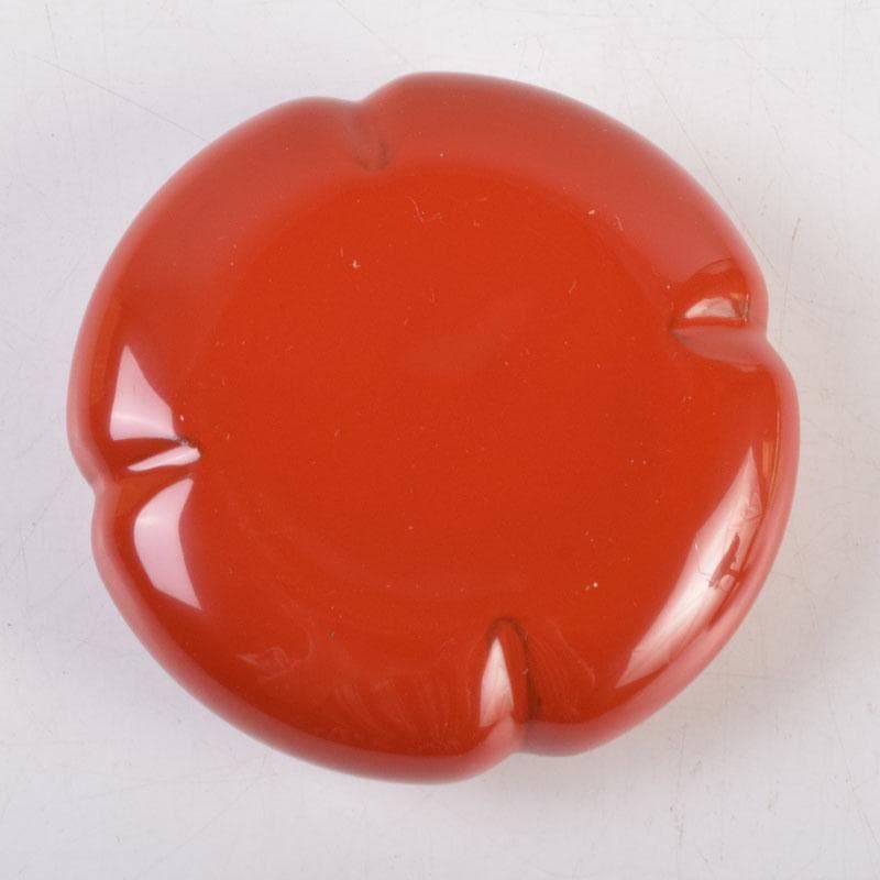 茶道具　朱塗　柿　香合　紫野　小林太玄極め箱　V　9183