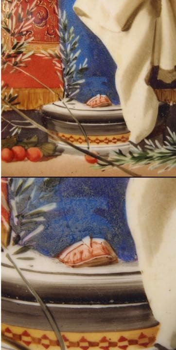 送料無料 18-19世紀手書き陶板「聖母マリア」 イタリア購入