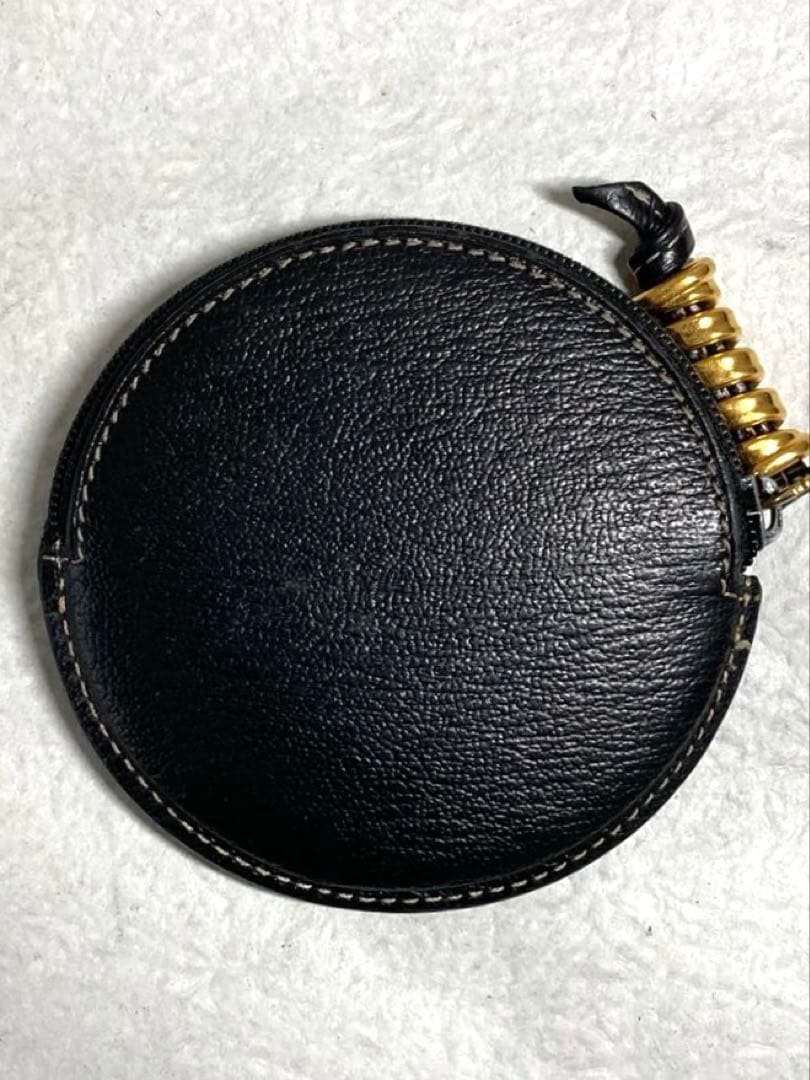 良品　ロエベ　ベラスケス　レザー　ラウンド　ケース　ミニポーチ
