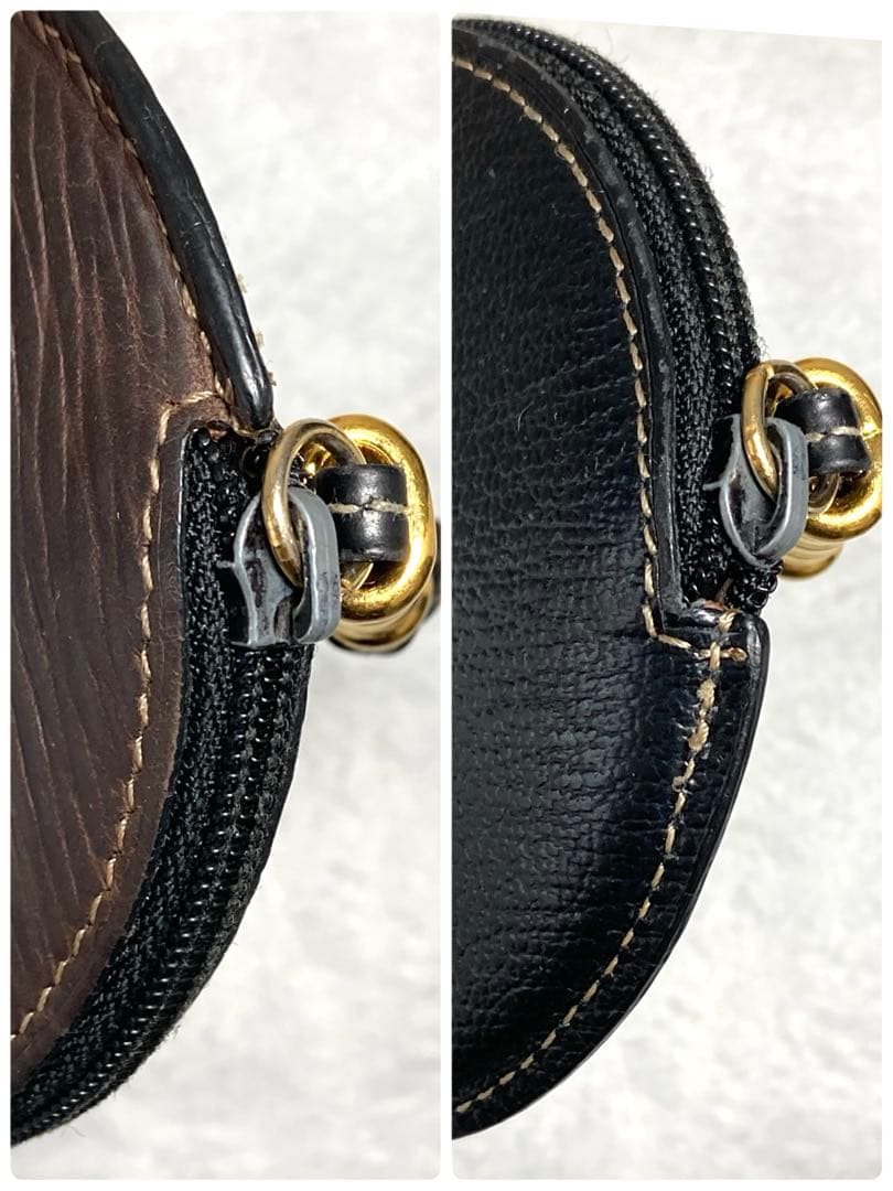 良品　ロエベ　ベラスケス　レザー　ラウンド　ケース　ミニポーチ