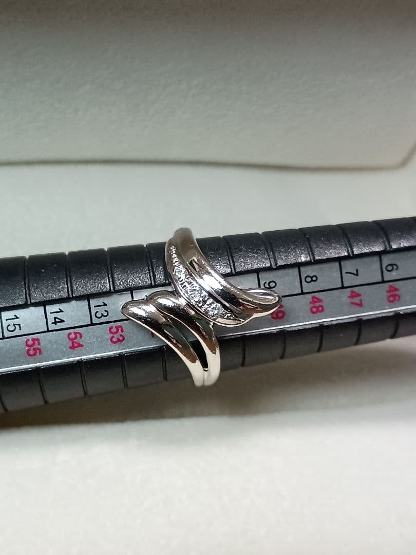 ジュエリーマキ プラチナ ダイヤモンド リング 波形 ウェーブ 11号 4.0g