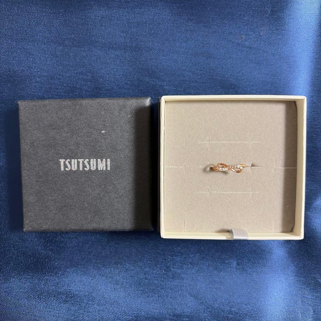 TSUTSUMI K10ピンクゴールドダイヤモンドリング（ピンキーリング）