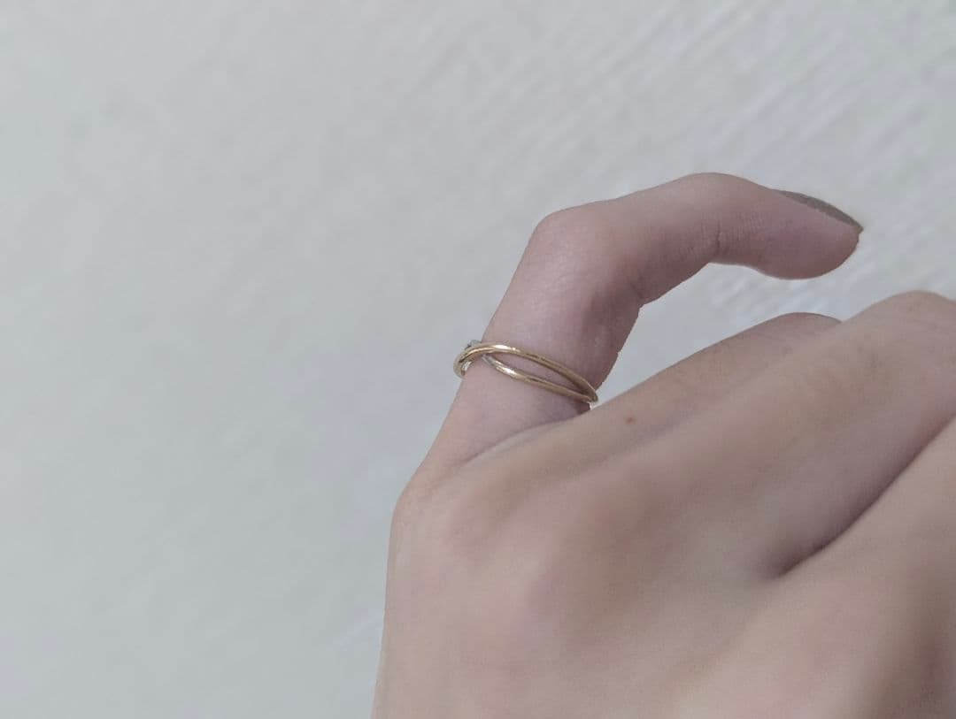 ete 10k クロスダイヤピンキーリング 1号