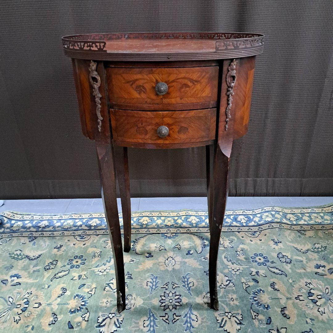 アンティークマリネール調 陶板象嵌 サイドテーブル コンソール 飾り棚