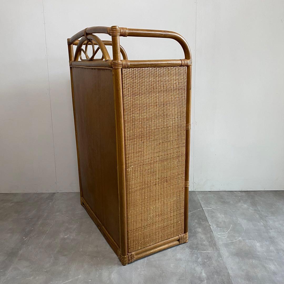 ヴィンテージ ラタン 籐 チェスト 棚 箪笥 6段 8杯 昭和レトロ 収納